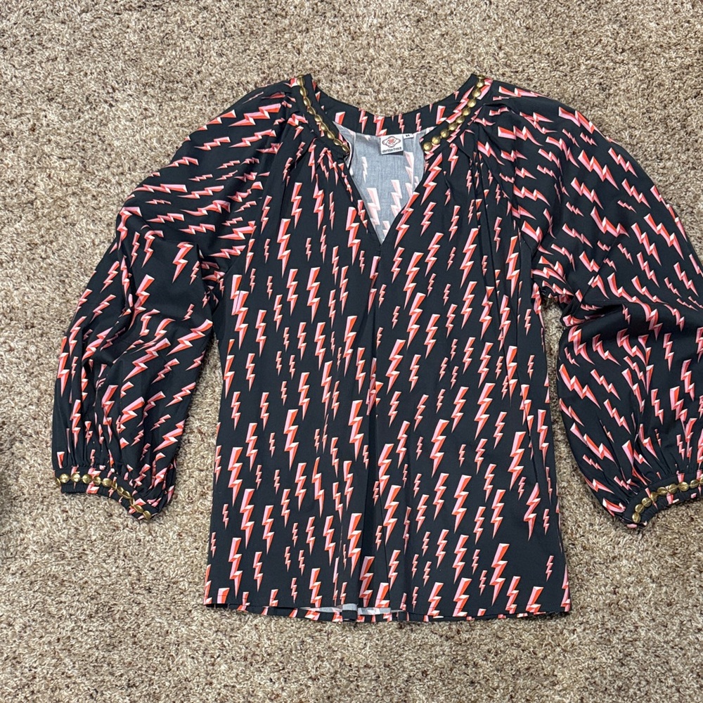 Sheridan French Chic Black and Pink Lightning Blouse